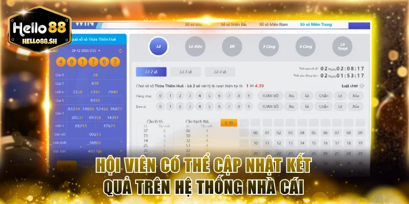Hội viên có thể cập nhật kết quả trên hệ thống nhà cái