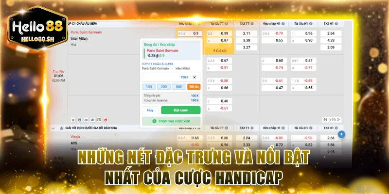 Những nét đặc trưng và nổi bật nhất của cược handicap