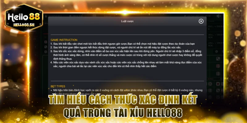Tìm hiểu cách thức xác định kết quả trong Tài xỉu HELLO88